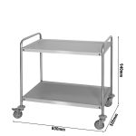 Chariot inox 2 niveaux cuisine – Image 2