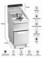 Friteuse gaz 20L sur coffre professionnelle – Image 3