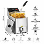 Friteuse électrique 8L avec vidange professionnelle – Image 3