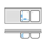 Plonge inox 1,8m 2 bacs grande cuisine – Image 9