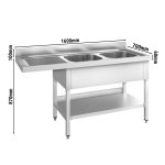 Plonge inox 1,5m 2 bacs HACCP – Image 2