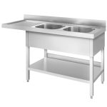 Plonge inox 1,8m 2 bacs grande cuisine – Image 4
