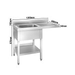 Plonge 1,2m emplacement lave-vaisselle – Image 2