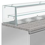 Table à pizza réfrigérée 2m saladette 3 portes capot verre – Image 10