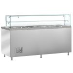 Table à pizza réfrigérée 2m saladette 3 portes capot verre – Image 3