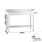 Table inox 100x70cm avec rebord – Image 2