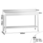 Table inox 160x70cm avec rebord – Image 2
