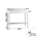 Table inox 80x60cm avec rebord – Image 2