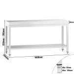 Table inox  1800 x 700 mm - avec tablette inférieure – Image 2
