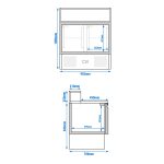 Table réfrigérée 0,9m 2 portes professionnelle - 240L - pour 5x GN 1/6 & Couvercle inox - plan de travail en granit noir – Image 14